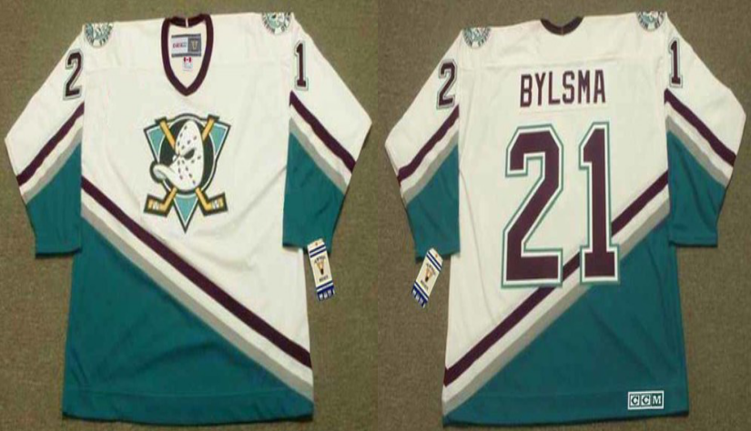 2019 Men Anaheim Ducks #21 Bylsma white CCM NHL jerseys